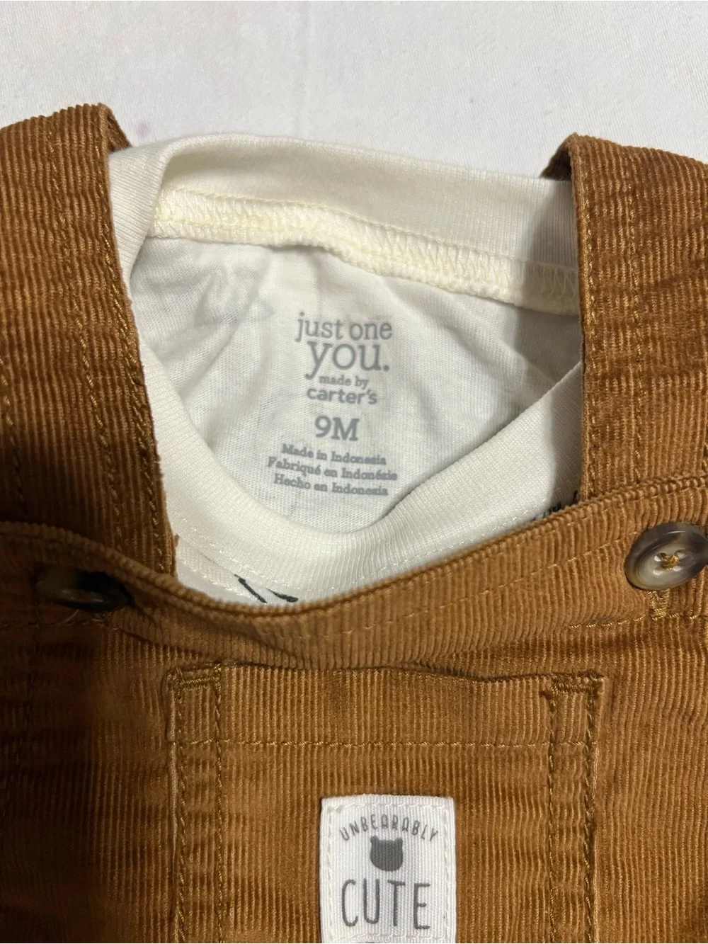 Carter's Rust Brown Corduroy Overalls for Kids